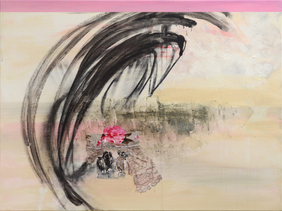 War zone, 2020, Acrylic, mixed media on canvas, 60 x 80 cm