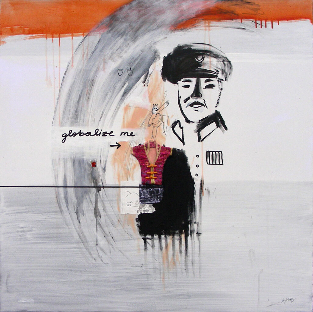 Globalize me, 2008, Acrylic, mixed media on canvas, 100x100 cm