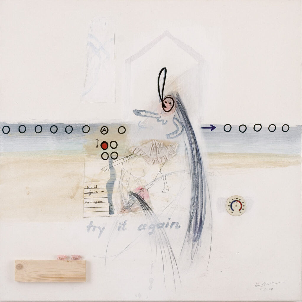 Try it again, 2007, Acrylic, mixed media on canvas, 100x100 cm