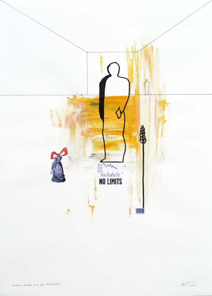 No limits, 2012, Acrylic, mixed media on paper, 70x50 cm